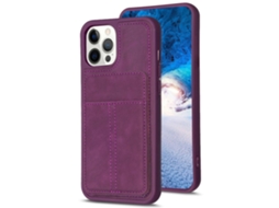 Suporte Casa Quedas Para Iphone 15 Pro Pele Sintética Roxo