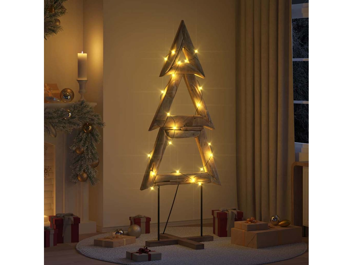 Vidaxl Árvore De Natal Castanho 181 Cm Madeira De Teca Maciça