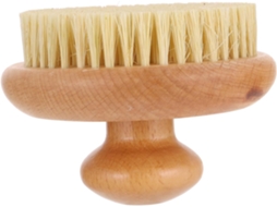 Escova Corporal Redonda Em Madeira De Faia E Sisal, Leve E Esfoliante, Para Massagem E Esfoliação No Banho Em Casa