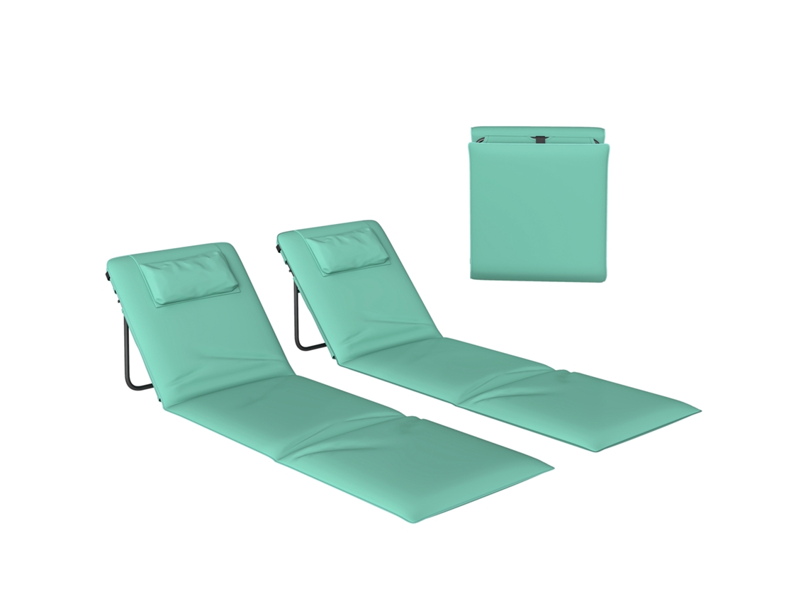 Conjunto 2 Esteiras Praia Acolchoadas 146x50cm Verde