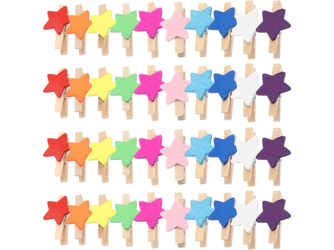 Conjunto De 100 Mini Prendedores De Roupa De Madeira Coloridos, Resistentes E Fáceis De Usar.