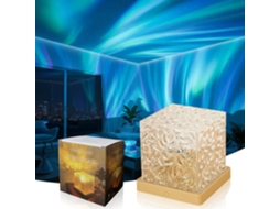Projetor De Luz Noturna Aurora Boreal 16 Cores Rotativas Com Controle