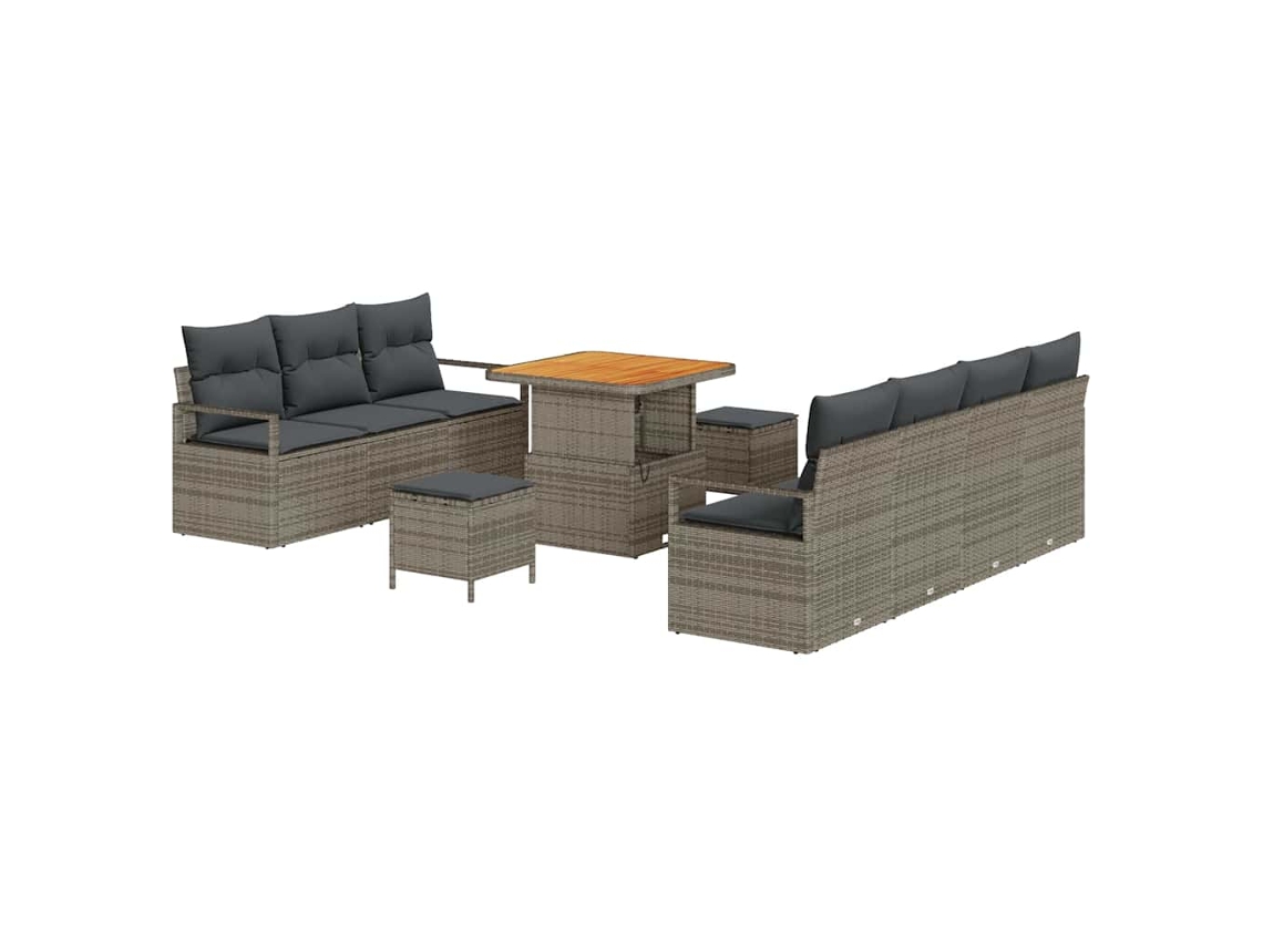 Maison Exclusive - Conjunto De Sofá De Jardim Com Almofada 10 Pcs Cinzeto