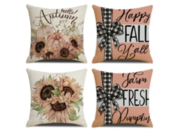 Capas de Almofada Outono Agradecido Colheita Abençoada Decorações Florais para Sofá Conjunto de 4 NEVEANCE
