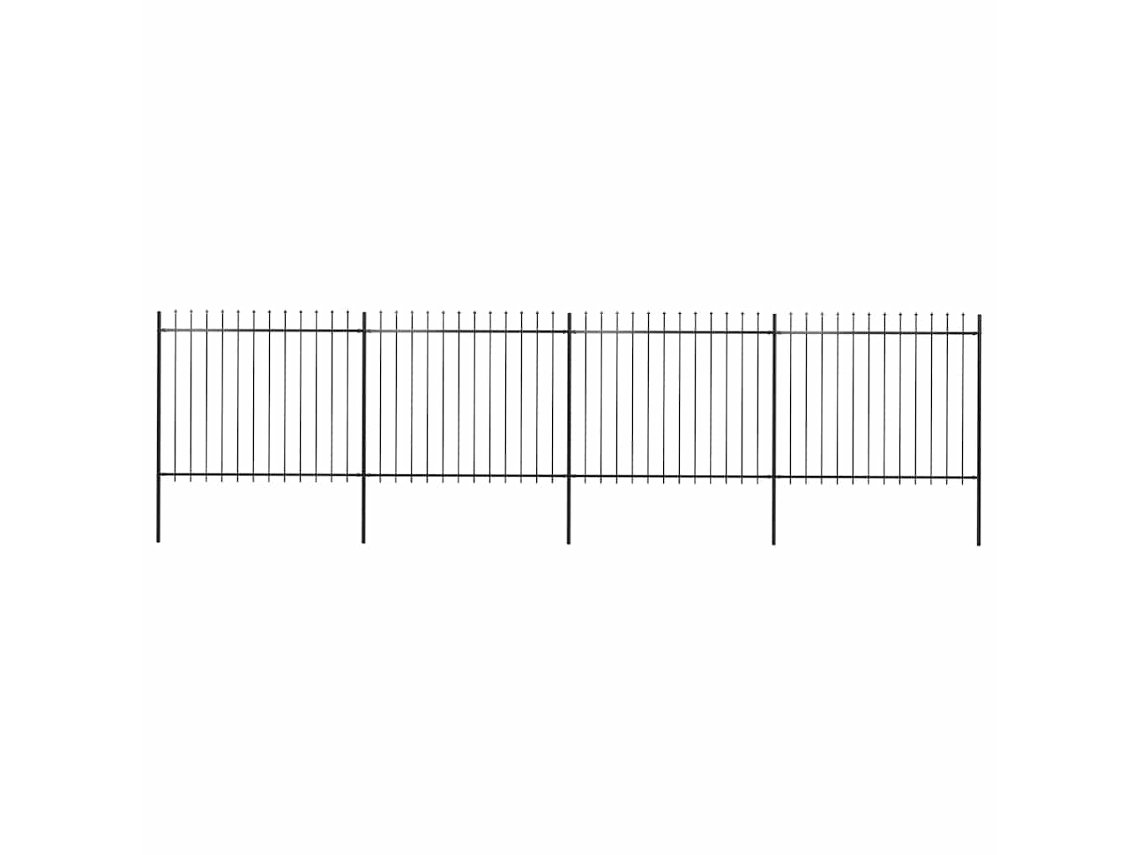 Vidaxl Cerca De Jardim Com Topo Em Forma De Lança Em Aço 714,5x150 Cm, Preta