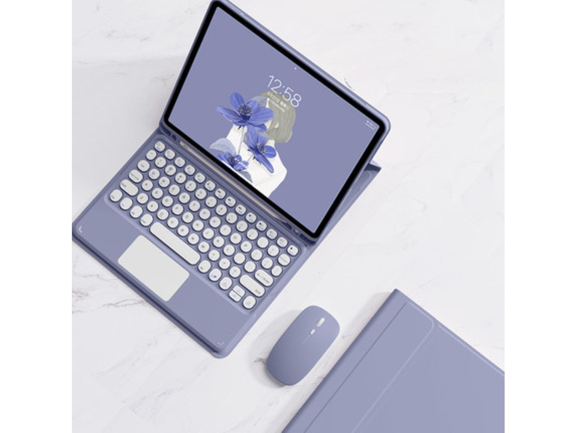 Lurelia Capa Com Teclado Bluetooth Para Ipad Pro 10.5 Com Bandeja Para Caneta, Roxo Escuro