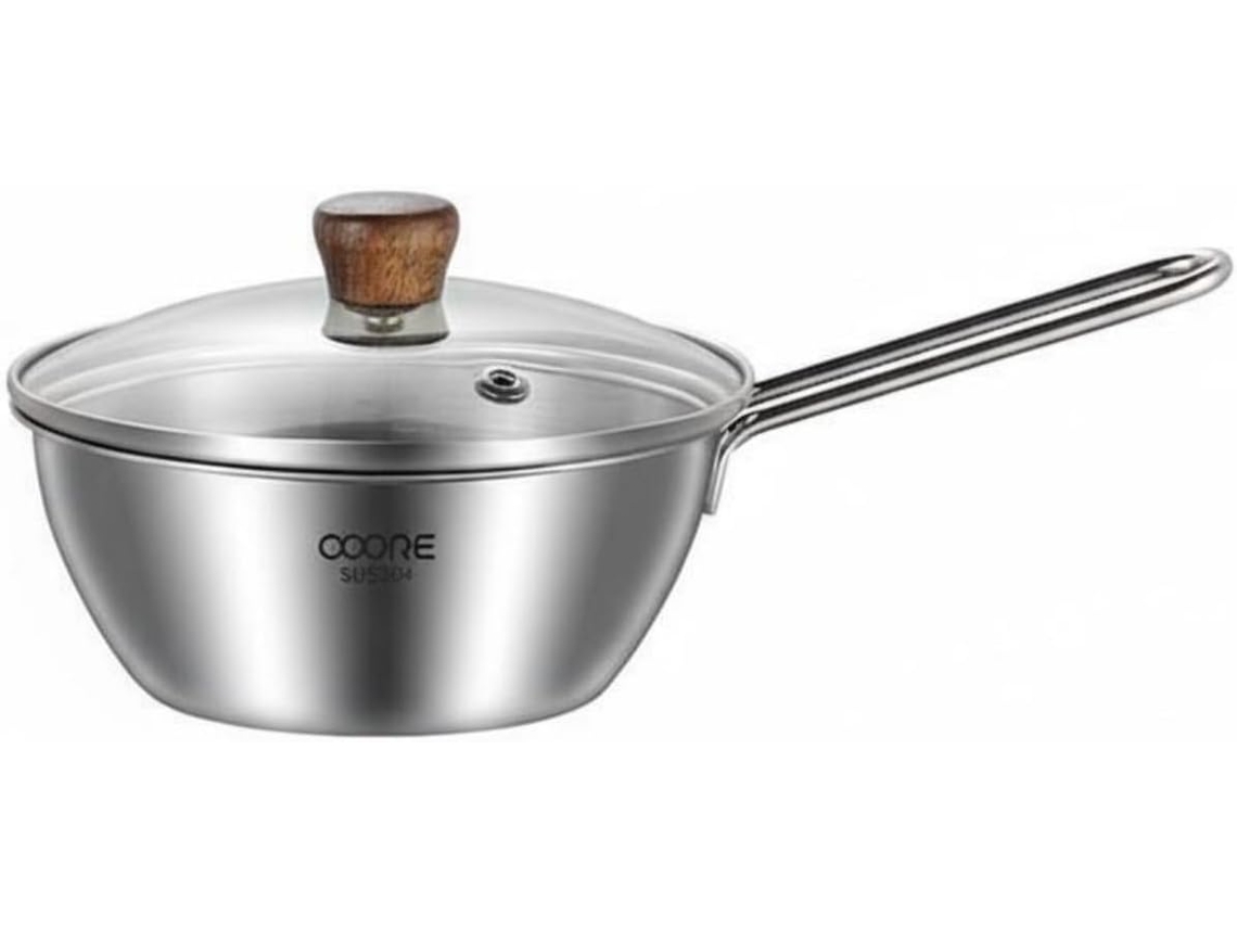 Panela Elétrica Prática Em Aço Inoxidável Com Medidas Graduadas, Capacidade De 500ml, Base Espessa, Com Tampa