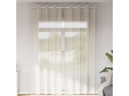 Vidaxl Cortinas De Voile Com Ilhós 2 Pcs Creme 140x300 Cm