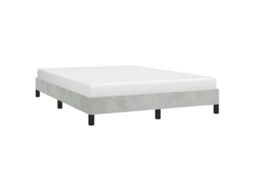 Vidaxl Estrutura De Cama Sem Colchão, Cinza Claro, 152x203 Cm, Tamanho Queen, Veludo