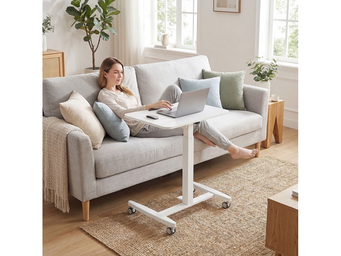 Mesa Auxiliar, Com Altura Regulável, Branco