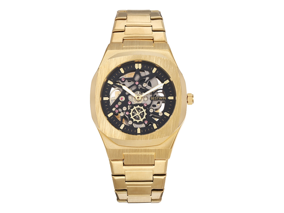 Relógio de Moda Relógio Mecânico Falso MDUG (dourado e Preto)