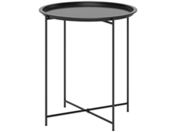 Mesa de centro ou lateral redonda com tampo removível ZENCORE SERVICES Ø46x53 cm preta