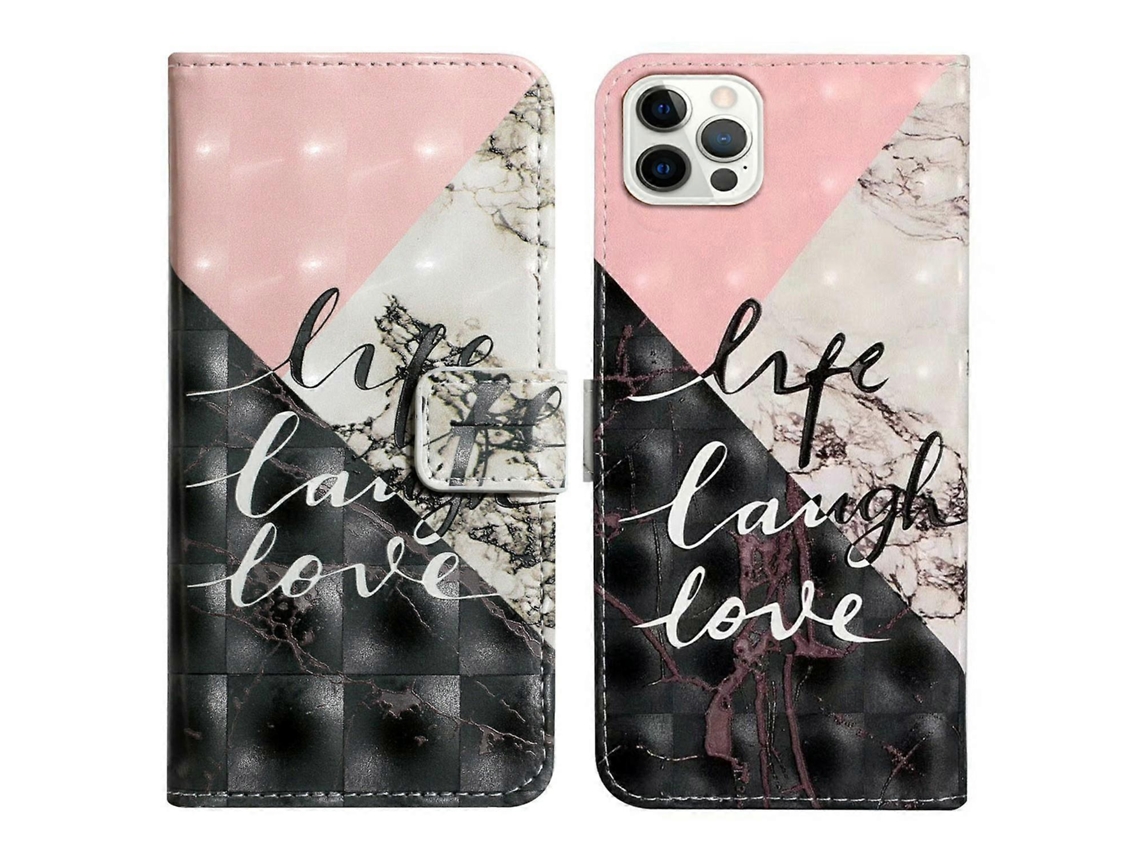 Capa Tipo Carteira Com Padrão 3d Para Iphone 16 Pro Max Em Couro