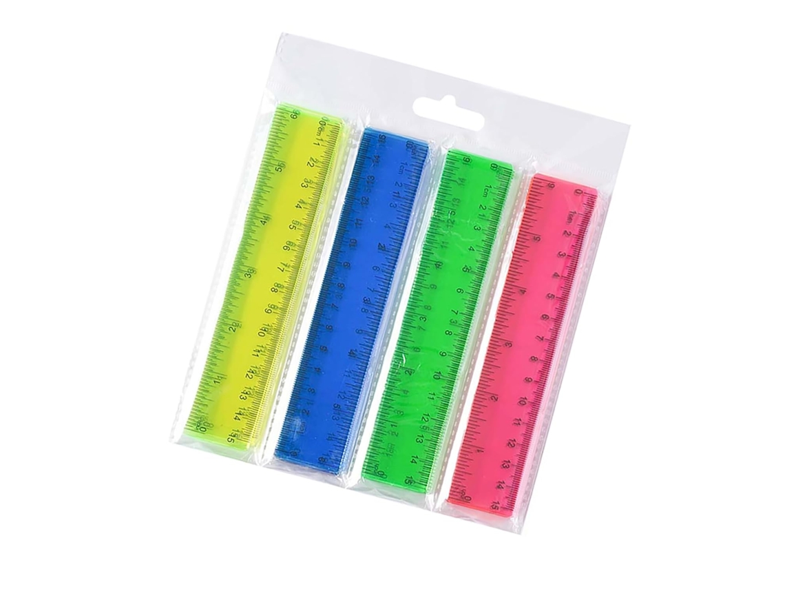 Conjunto de Réguas Transparentes Inquebráveis, Réguas Geométricas para Escola e Mesa, Conjunto para Estudantes e