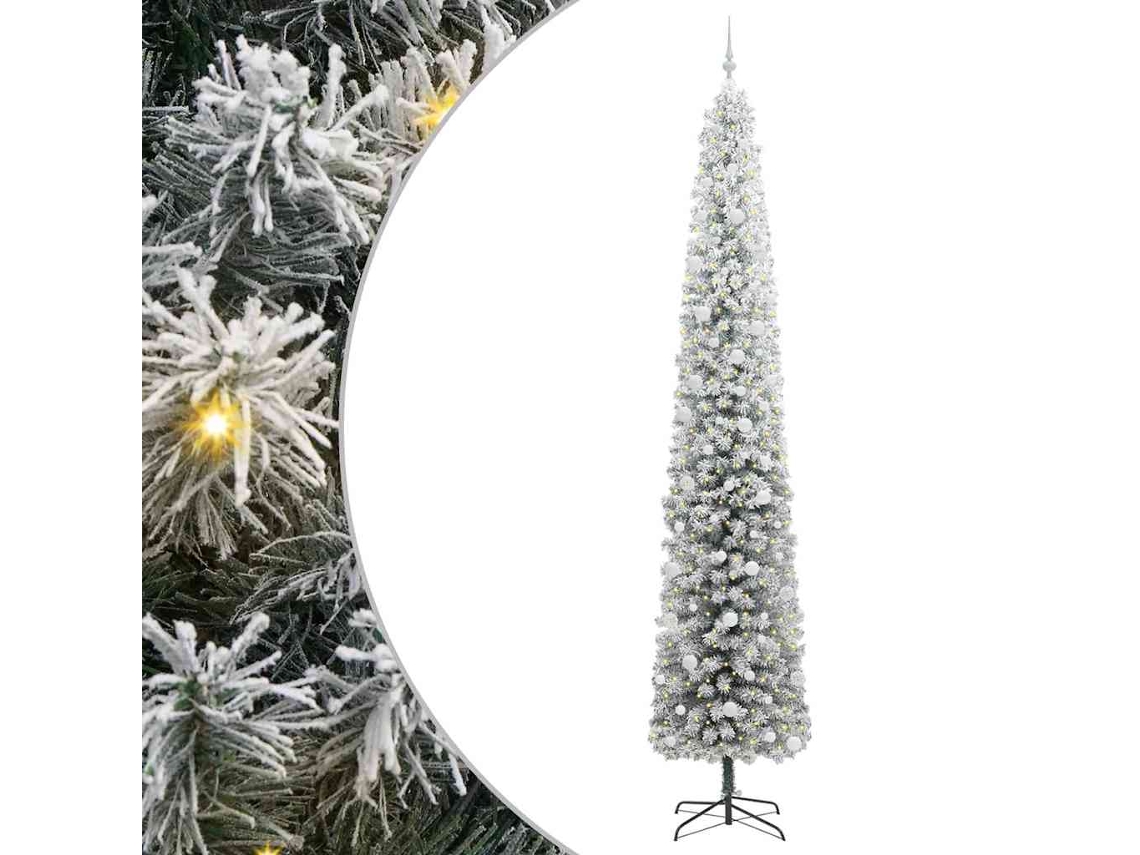 Árvore De Natal Slim Moderna Vidaxl Verde Pvc (270 Cm)