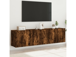 Vidaxl Móveis De Parede Para Tv 2 Pcs 80x30x41 Cm Carvalho Fumado