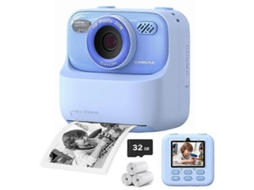 Câmera Digital Infantil P79 Com Impressão Instantânea, Jogo Divertido, Câmera Hd 1080p Com Lente Dupla E Cartão De Memória De 32 Gb Olysi Shop