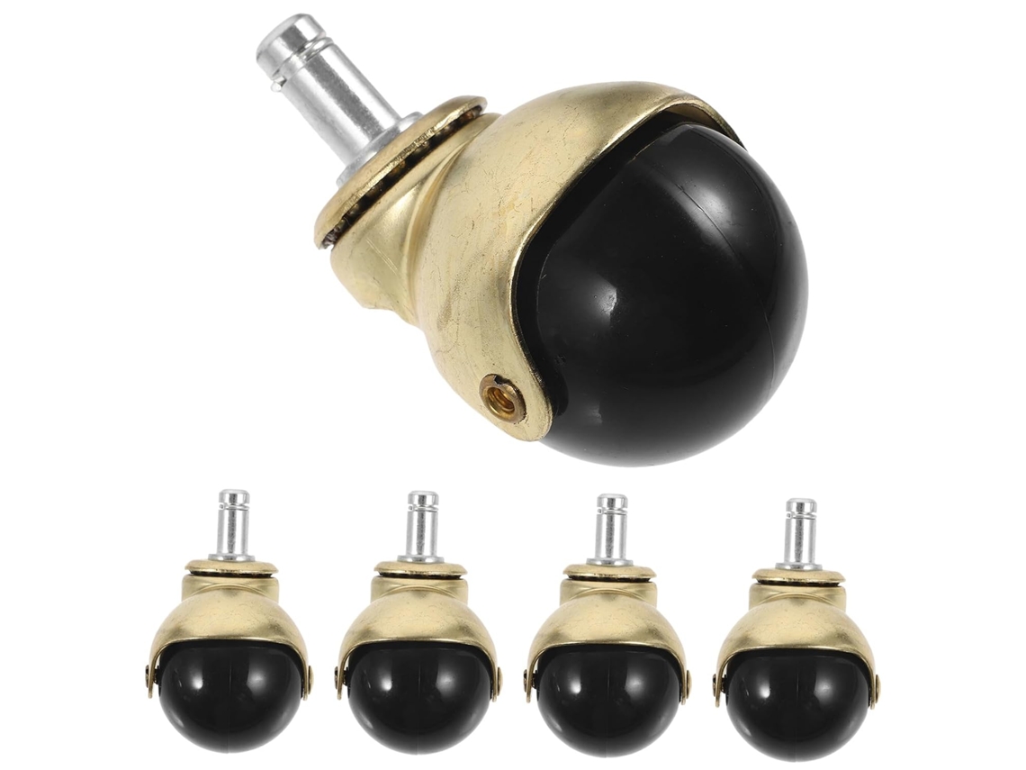Conjunto De 5 Rodízios Esféricos Dourados De 5 Cm (2 Polegadas) Em Pp