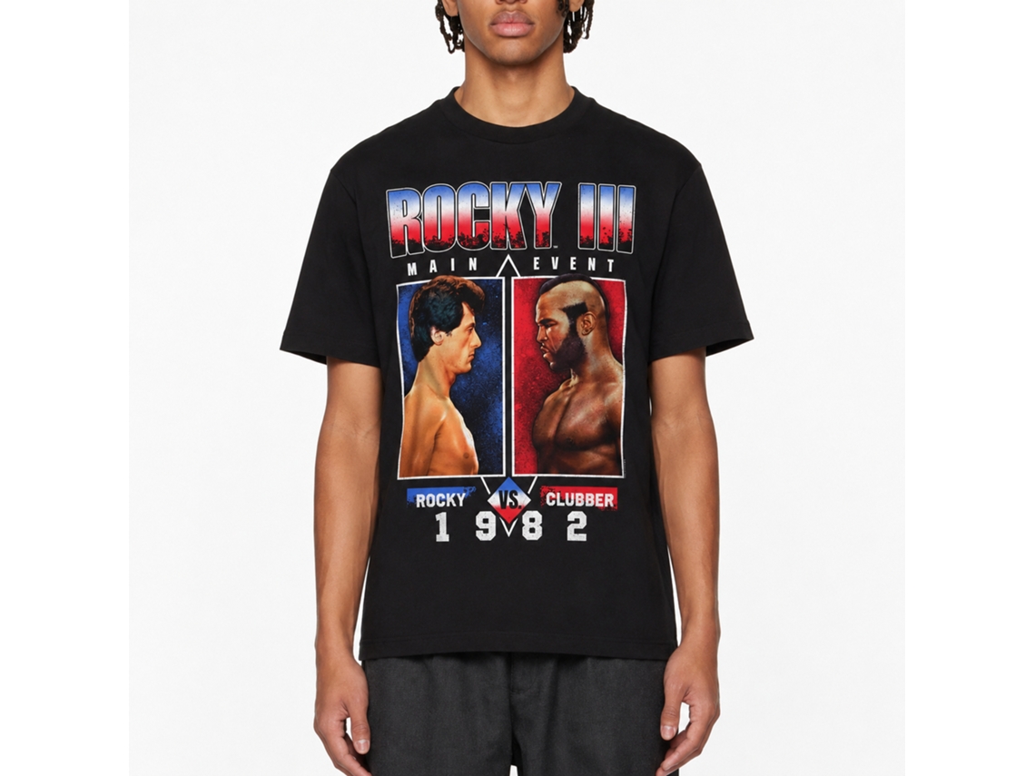 Rockinstone Rocky Movie Rocky Vs Clubber Black Adult T-shirt Size:xl
