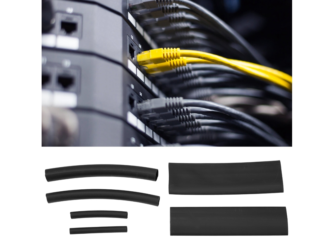 Laxiscreed Tubo De Encurtar Termocontrátil Preto Para Cabos E Fios