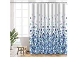 cortina de Duche 180x200 Cm, Poliéster Lavável À Máquina com Borda Pesada e 12 Ganchos