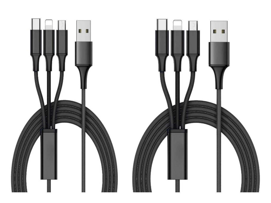 Kit De Duas Unidades Com Carregador E Cabo 1,2 M Compatível Com Iphone