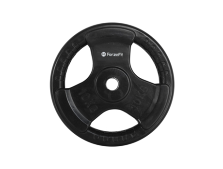Placa de Peso ForzaFit - Pesos de halteres - 1x 10 kg - 30 mm - Borracha