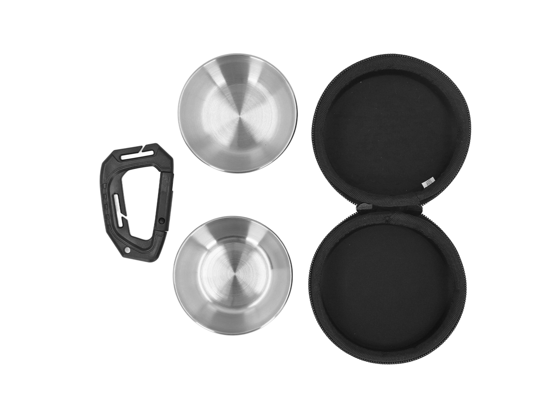 Bandejas De Cão Duplas Inox Com Sacola Para Viagem Outdoor