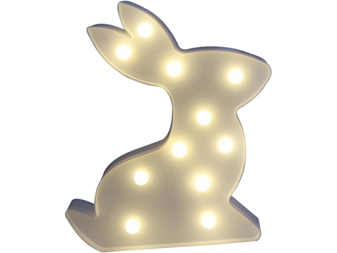 Luminária Noturna Led Criativa Em Formato De Coelho Da Decoração Neon