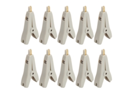 10pcs de clamp crocodilo de teste positivo e negativo, 25mm, latão dourado, isolado, ABS, J.60034 | S/MARCA