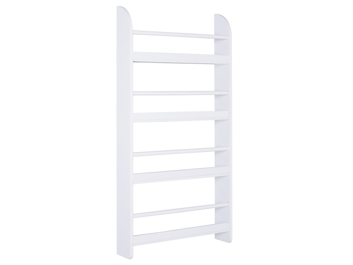 Estantes de Parede Mdf e Madeira de Pinho Cor Branco 59x12x113 cm Homcom