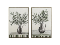 Pintura Home Esprit Bege Terracota Abstrato Shabby Chic 60 X 3,8 X 90 Cm (2 Unidades)