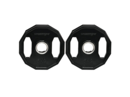 Discos De Musculação Metal E Borracha Cor Preto 24x24x3,5cm Sportnow