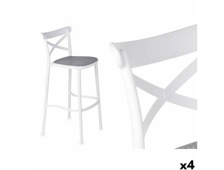 Banqueta Giftdecor Pc-175b Branco Cinzento Polipropileno Rotim 41 X 103 X 52,5 Cm (4 Unidades)