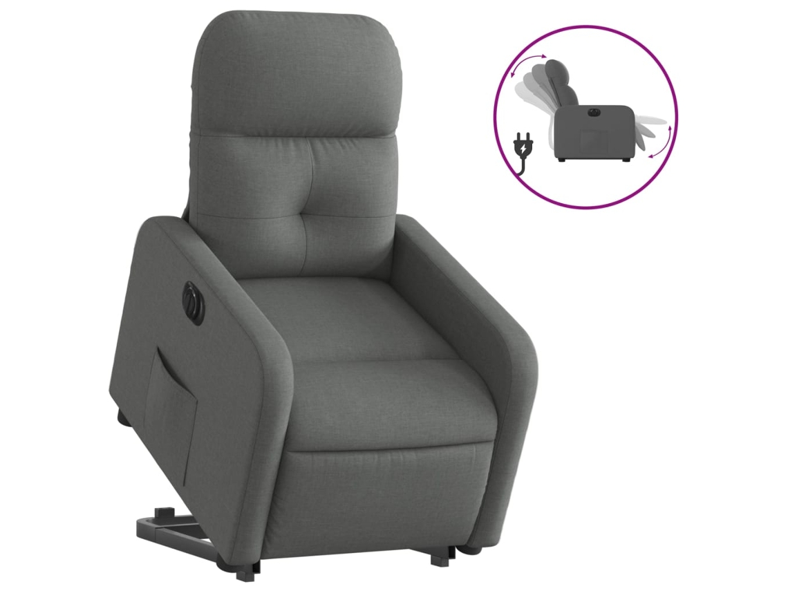 Electric Stand Up Recliner Chair, Electric Stand Up Recliner Chairs Vidaxl Cinzeto Tecido