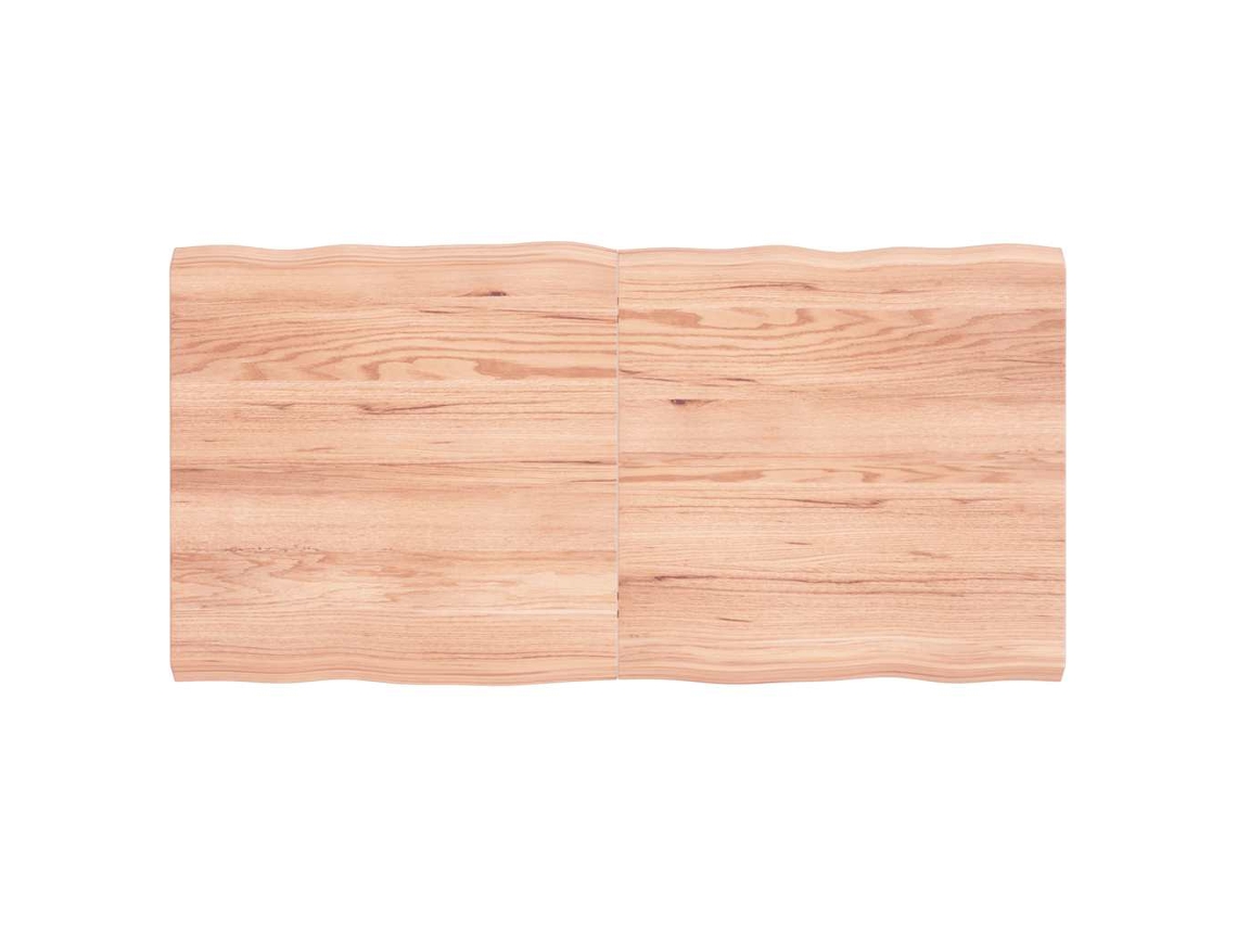Vidaxl Tampo De Mesa Com Bordas Vivas Carvalho Tratado Castanho-claro
