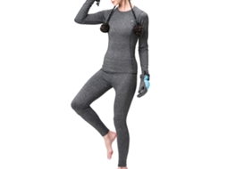 2 Conjuntos de Roupa Térmica Feminina Inverno com Forro de Pelúcia Manga Longa Calças Quentes S/MARCA
