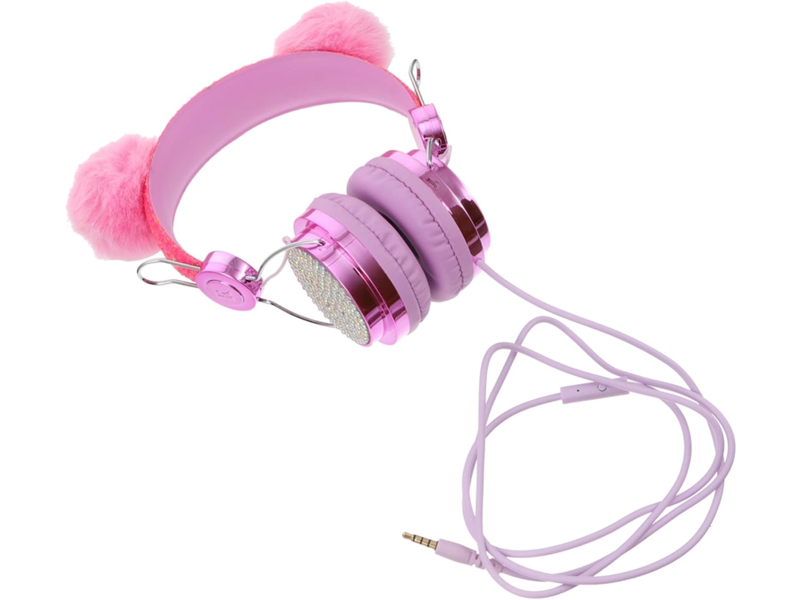 Fone De Ouvido Com Pompom E Strass. Cabo Alta Abs Pvc, Design Cor Para