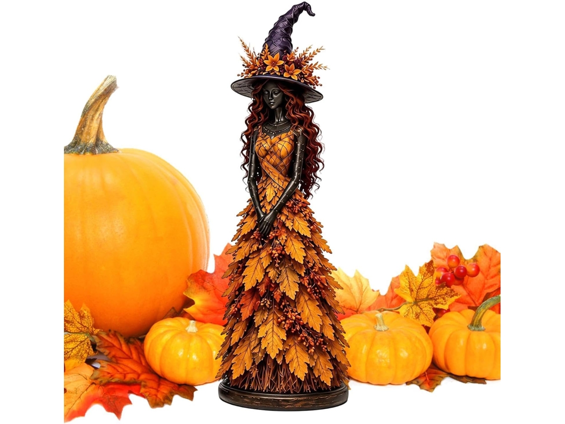 Estátua Sorcière Escultura Decorativa De Mesa Para Halloween E Outono