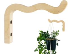 Conjunto De 2 Ganchos De Parede De Madeira Para Lanternas, Flores