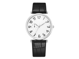 Reloj Casual De Moda Unisex Cuarzo Con Correa De Piel Pu (dial Grande Plata Blanco)