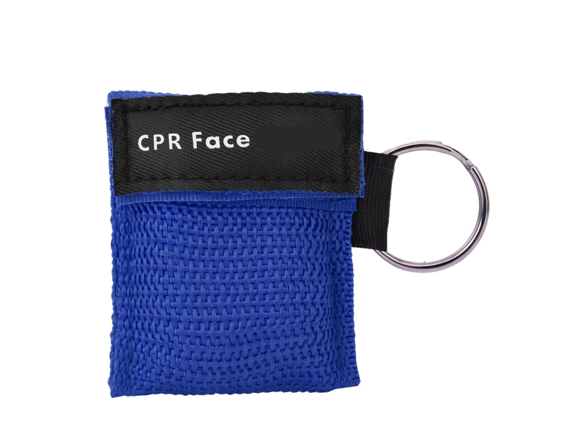 Máscara De Rcp De Emergencia Com Válvula Unidirecional Chaveiro Ferramenta De Primeiros Socorros Azul