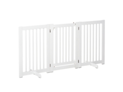 Portão Dobrável de 3 Painéis, Porta Central com Fechadura, Moldura de Mdf, Branco 155x76cm Ge
