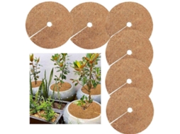 6 Discos de Mantillo de Coco, Biodegradáveis, 20cm, para Protección Invernal, Vasos, Jardinería S/MARCA