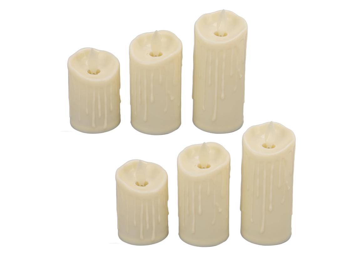 6 Velas Led Sem Chama Flickering Velas Chá Natal Casamento Aniversário S/MARCA