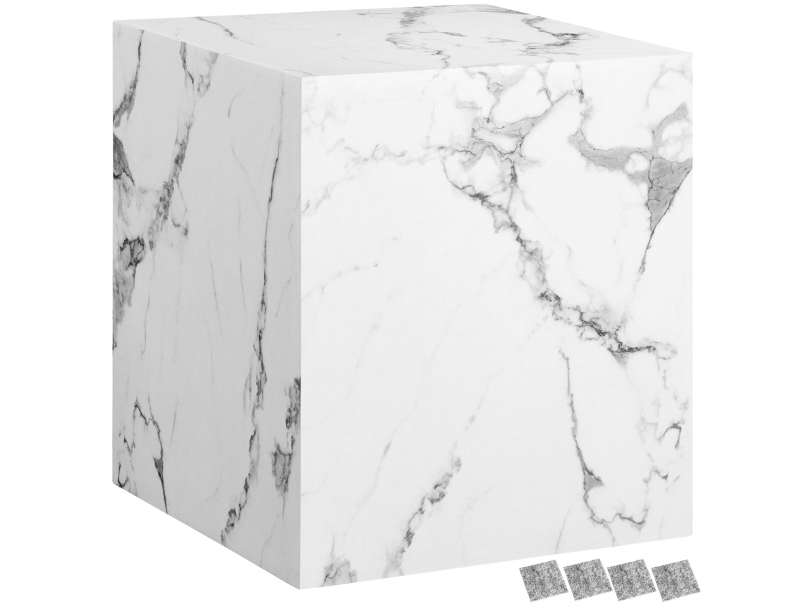 Mesa de Centro Lasley com Capacidade de Carga 45 Kg e Aspecto de Mármore Branco TECTAKE