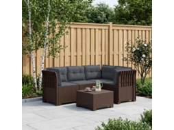 Vidaxl Sofá De Jardim Para 4 Pessoas Com Almofadas Visual Rattan Pp