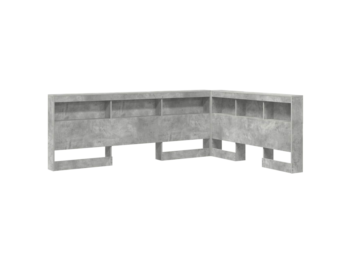 Cabeceira de Armazenamento Cinzento 160cm madeira MAISON EXCLUSIVE