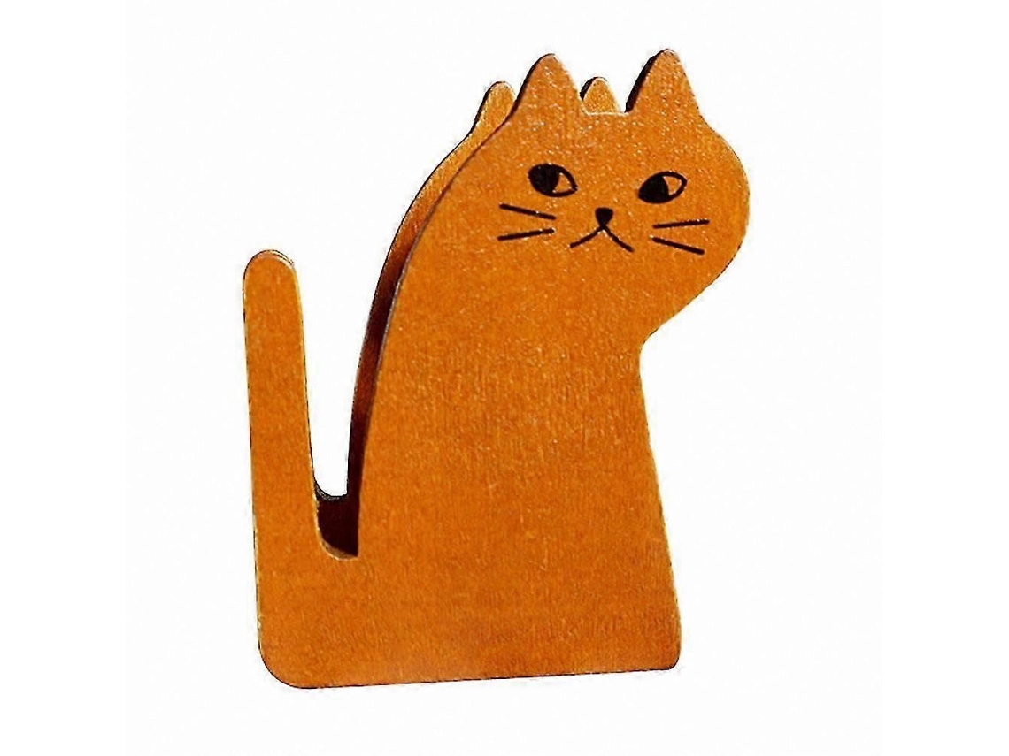 Cortador de Fita Adesiva em Formato de Gato, de Madeira, com Design Retrô Adorável e Elegante. GOKOCO