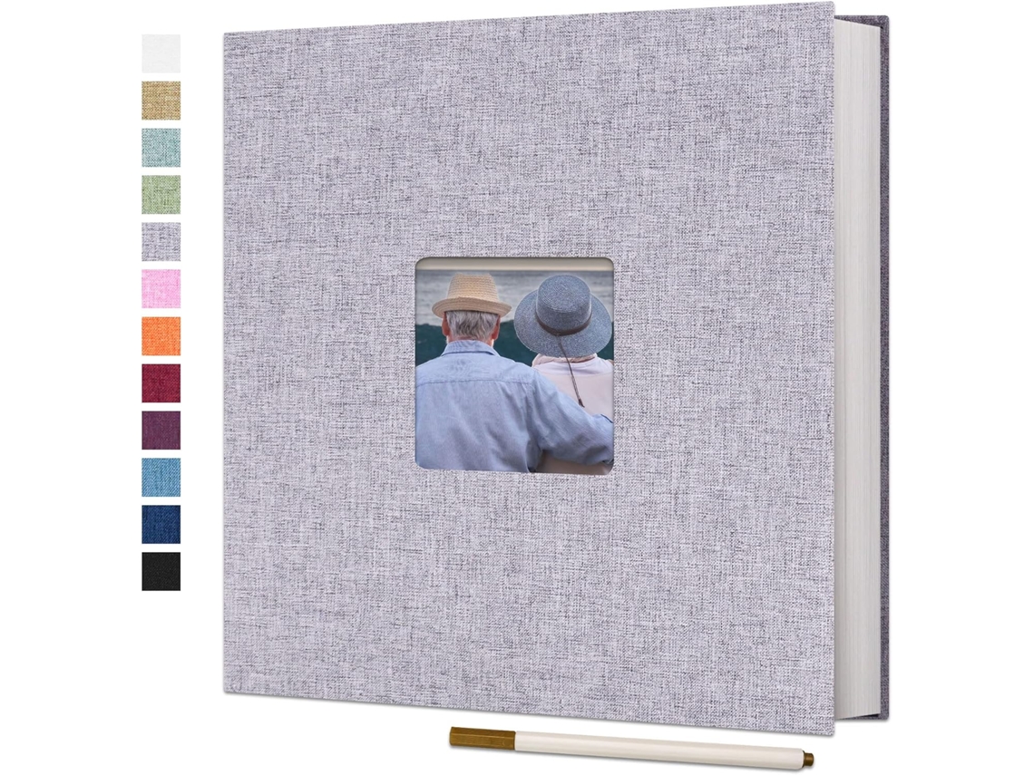 Álbum de Fotos Grande Autoadesivo para Fotos 4x6 e 8x10, Álbum de Recortes Faça Você Mesmo, 40 Páginas em Branco com Caneta Metálica BRILVIBERA